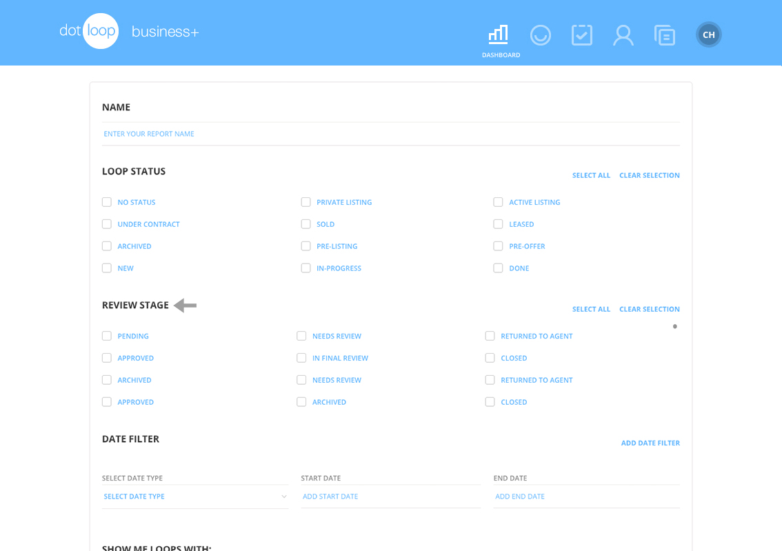 Select your loop review stage