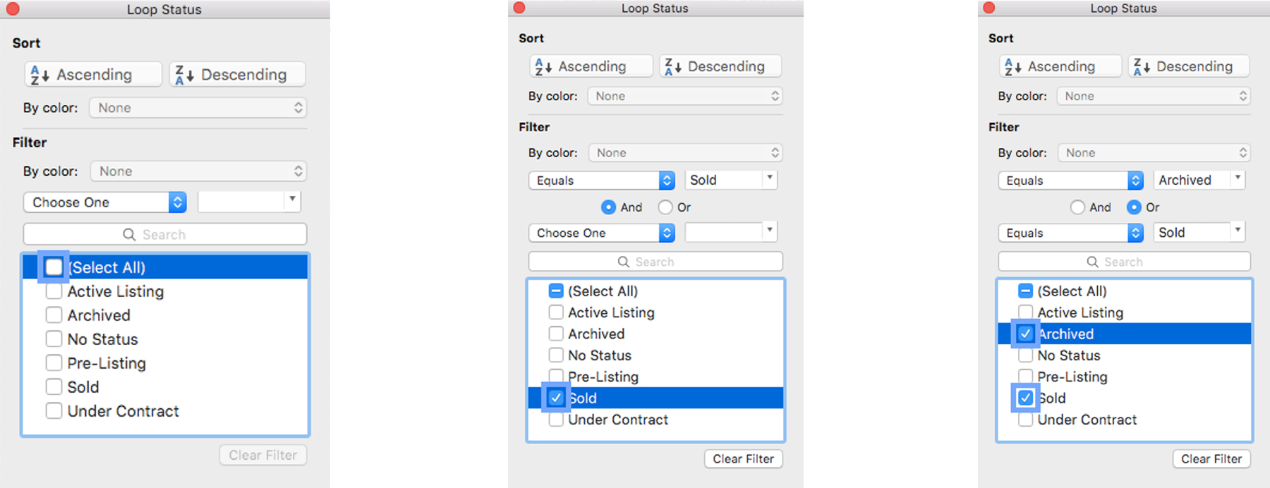 Customize your filters