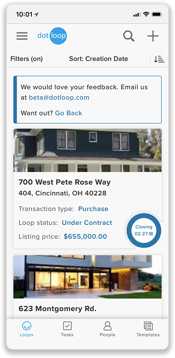 Navigate Real Estate Transactions from your mobile device