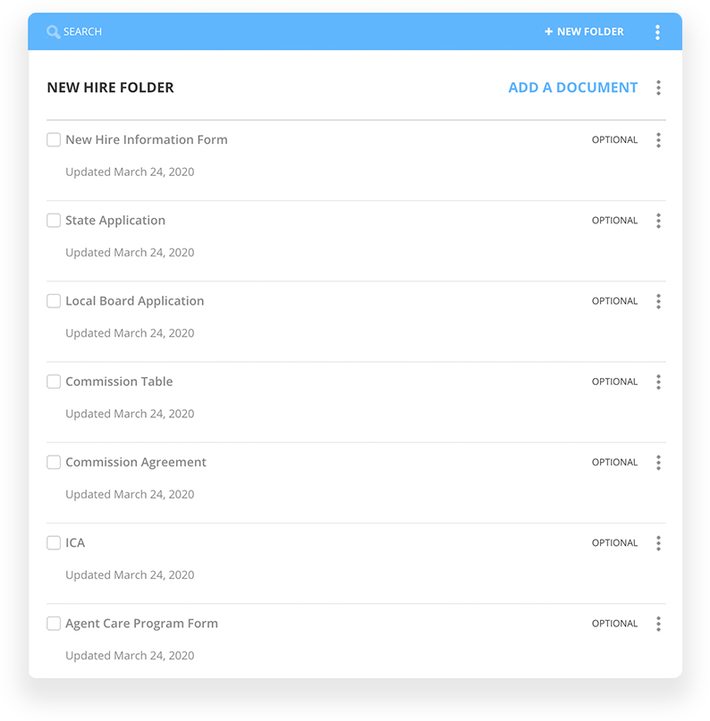 Onboarding real estate forms templates