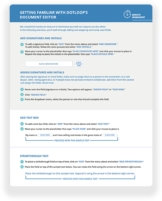 Worksheet-Adding Signatures and Fields