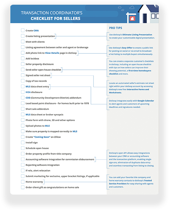 Transaction Coordinator Listing Checklist