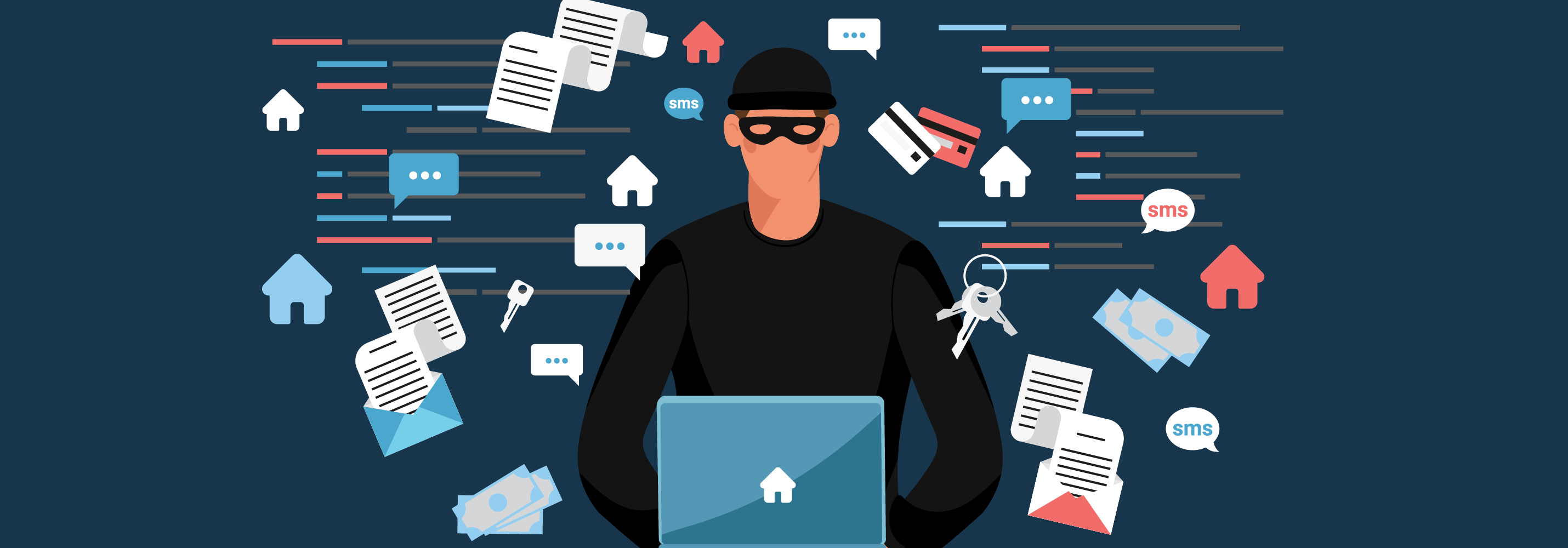illustration of cybercriminal in real estate