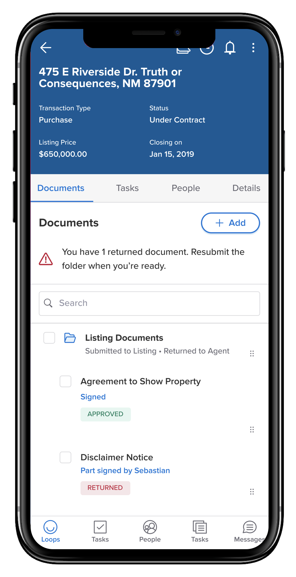 Mobile transaction management for REALTORS