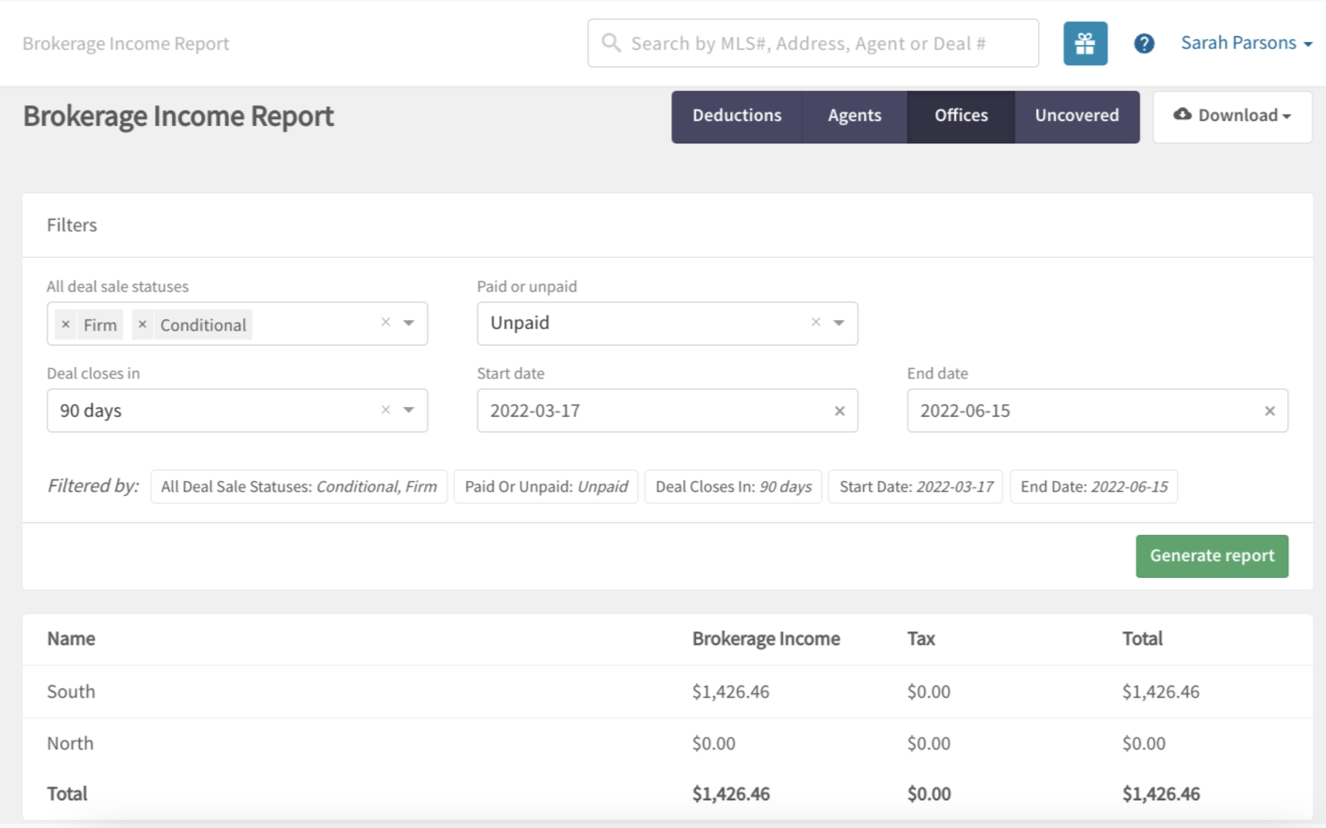 Real Estate Brokerage Income Report Loft47